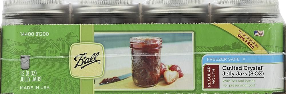 Ball Jar Quilted Crystal Jelly (Case of 12), 8 oz - Product Image