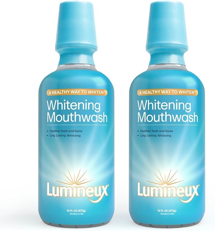 Lumineux Teeth Whitening Mouthwash, 16 Oz. 2 Pack - Peroxide Free - Whitening Without The Sensitivity - NO Alcohol, Fluoride & SLS Free - Product Image