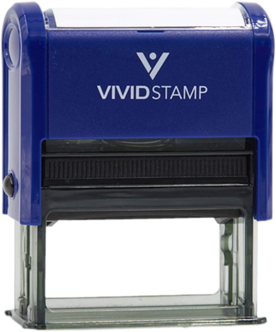 Accepted By Date Self Inking Rubber Stamp (Blue Ink) - Medium - Product Image