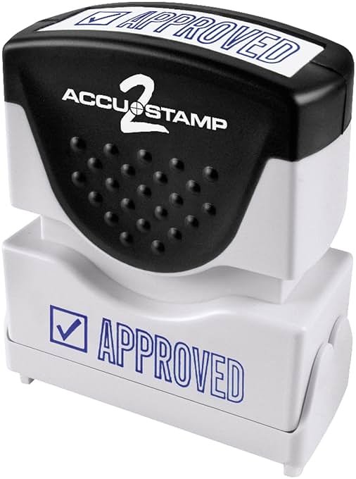 Accu-Stamp2® Pre-Inked Message Stamp, Approved, 1/2" x 1 5/8", Blue - Product Image