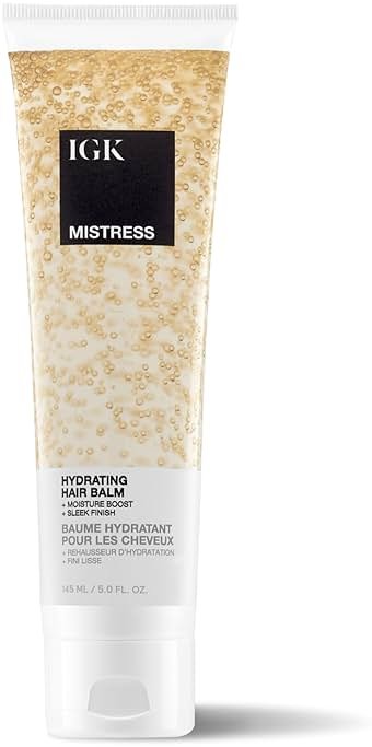 IGK Mistress Hydrating Hair Balm | Leave-In Conditioner + Smoothing Styling Cream | Frizz Control for Dry, Curly & Wavy Hair | Coconut Oil Treatment | Vegan - Product Image