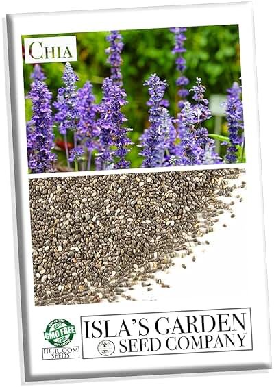 Chia Seeds for Planting, 1000+ Seeds Per Packet,Herb/Flower, (Isla's Garden Seeds), Non GMO & Heirloom Seeds, Scientific Name: Salvia hispanica, Great Gift - Product Image