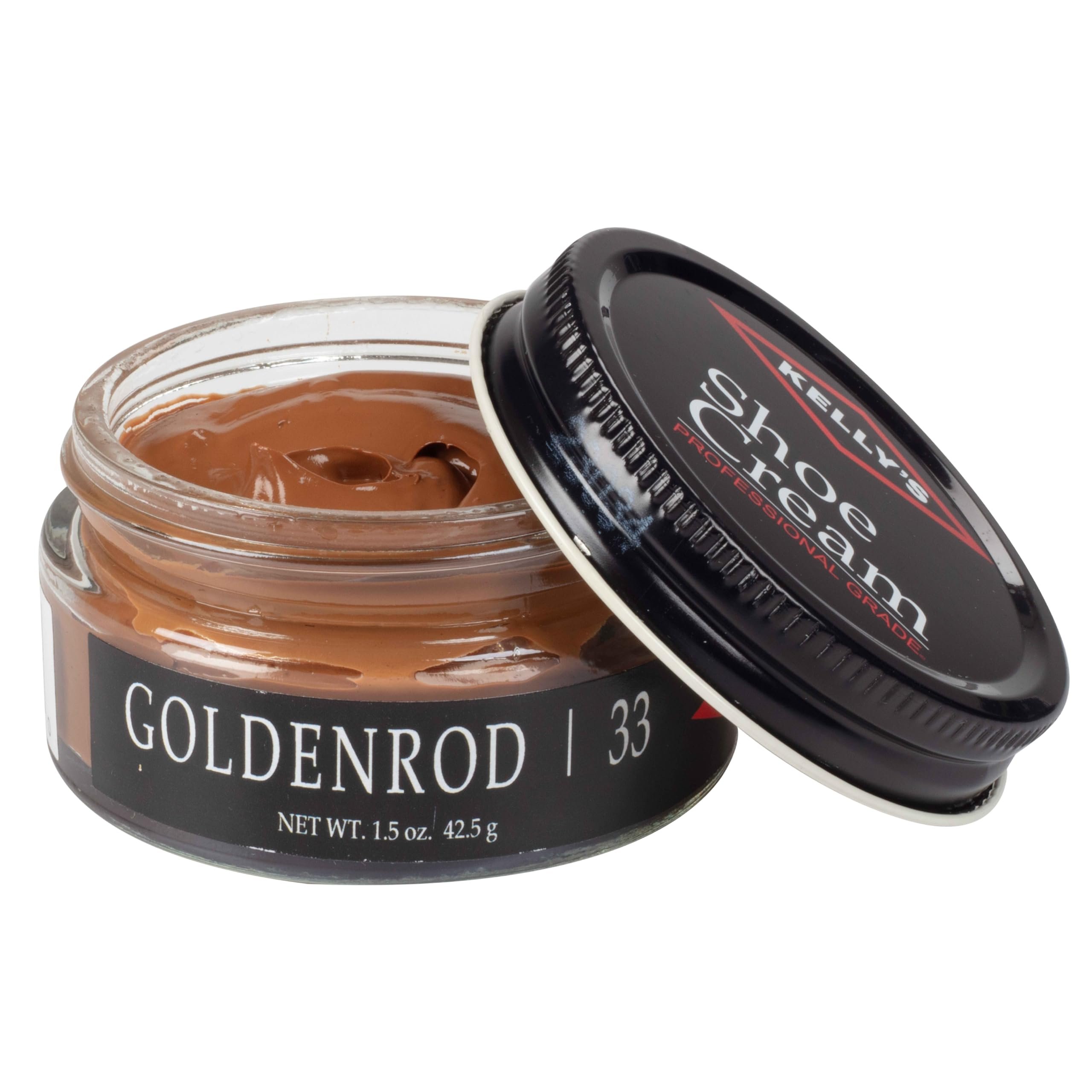 Kelly's Goldenrod Shoe Polish 1.5 oz - Professional Leather Shoe Cream - Product Image
