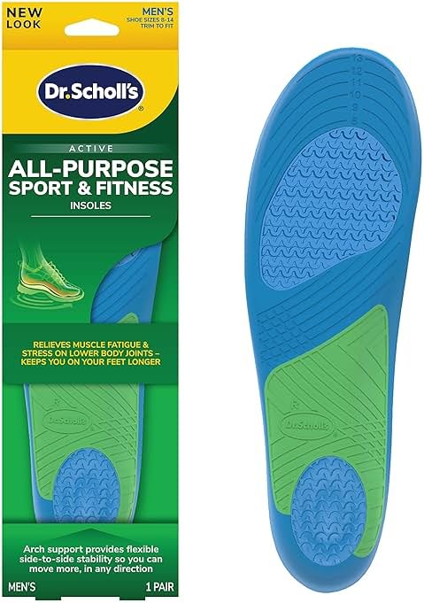 Dr. Scholl’s Sport Insoles - Superior Shock Absorption and Arch Support to Reduce Muscle Fatigue and Stress on Lower Body Joints for Men Size 8-14 - Product Image