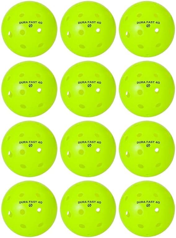 Dura Fast 40 Pickleballs | Outdoor pickleball balls | Neon | Dozen/Pack of 12 | USAPA Approved and Sanctioned for Tournament Play, Professional Perfomance - Product Image