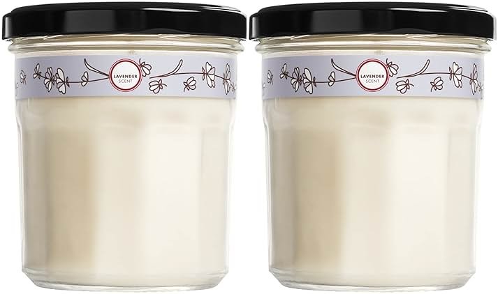 MRS. MEYER'S CLEAN DAY Lavender Soy Candle, Garden-Inspired Aromatherapy Homekeeping, 35 Hour Burn Time, Made with Essential Oils, 7.2 oz Large Glass Jar Candles (Pack of 2) - Product Image