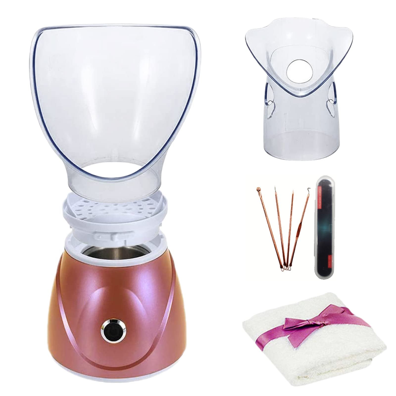 Hann Facial Steamer Professional Sinus Steam Inhaler Face Skin Moisturizer Facial Mask Sauna Spa Steamers with Aromatherapy Diffuser Humidifier Function (Pink) - Product Image