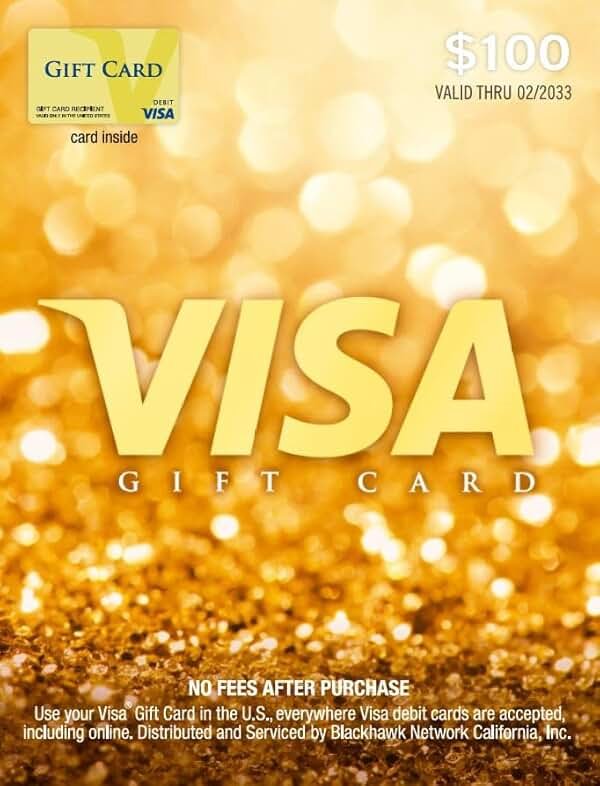 Visa Physical Gift Card $100 (plus $5.95 Purchase Fee) - Product Image