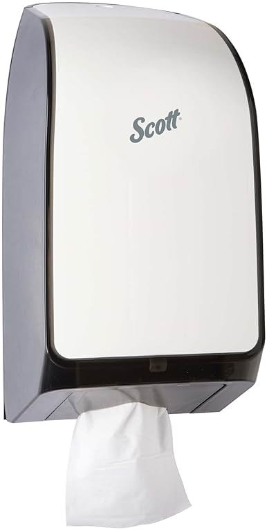 Scott® Hygienic Bathroom Tissue Dispenser (40407), White, compatible with Scott® & Cottonelle® Hygienic Bathroom Tissue, 7.0" x 5.725" x 13.339" (Qty 1) - Product Image