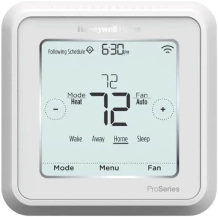 Honeywell TH6320WF2003/U Lyric T6 Thermostat, 3 Heat / 2 Cool Heat Pump Or 2 Heat / 2 Cool Conventional, 4.09" x 4.09" x 1.06" - Product Image