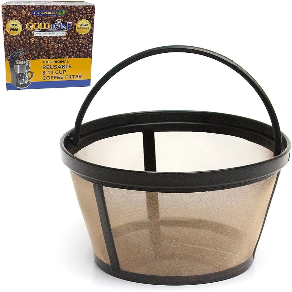 GOLDTONE Reusable 8-12 Cup Basket Coffee Filter fits Mr. Coffee Makers and Brewers, Replaces your Paper Coffee Filters, BPA Free - Product Image