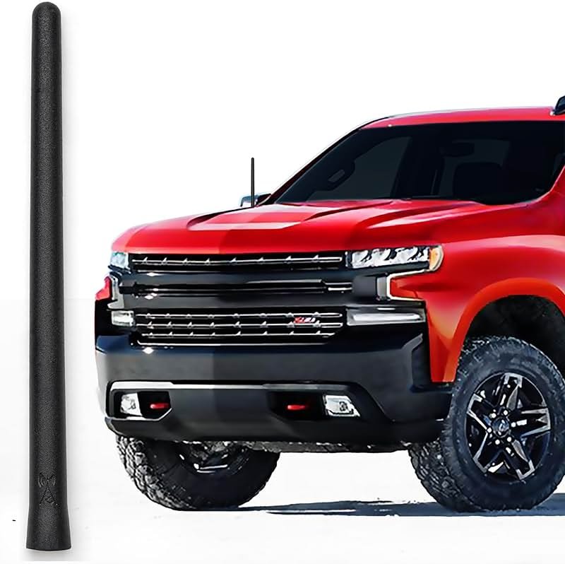 AntennaMastsRus - Short Rubber Antenna fits Chevrolet Silverado 1500 (2006-2026), The Original 6 3/4 Inch, Car Wash Proof, Durable EPDM Rubber, Internal Copper Coil for Enhanced Reception - Product Image