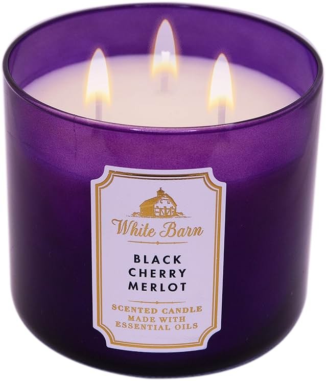 Bath & Body Works Black Cherry Merlot 3-Wick Candle - Scented Candle for At-Home Use - Long-Lasting, Room-Filling Fragrance - High Fragrance Oil Concentration - Soy Wax Blend - 2-Pack - Product Image
