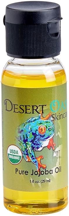 Desert Oasis Skincare | USDA Certified Organic Jojoba Oil – 100% Pure, Cold Pressed Natural Moisturizer for Face, Hair, Skin, Tattoos & Piercings – Travel Size (1 fl oz / 29 ml) - Product Image