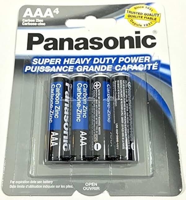 4pc Panasonic AAA Batteries Super Heavy Duty Power Carbon Zinc Triple A Battery 1.5v - Product Image