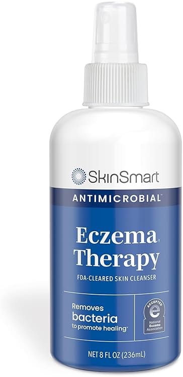 SkinSmart Antimicrobial Eczema Therapy with Hypochlorous Acid, Safely Removes Bacteria so Skin Can Heal, for Adults, Kids and Seniors, 8 Ounce Clear Spray - Product Image
