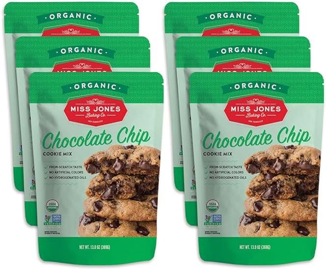 Miss Jones Baking Organic Cookie Mix, Non-GMO, Vegan-Friendly, Packed with Morsels: Sea Salt Chocolate Chip (Pack of 6) - Product Image