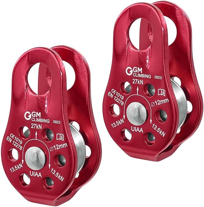 GM CLIMBING Fixed Micro Pulley 27kN CE UIAA Certified Slack Tender for Hitch Tending - Product Image