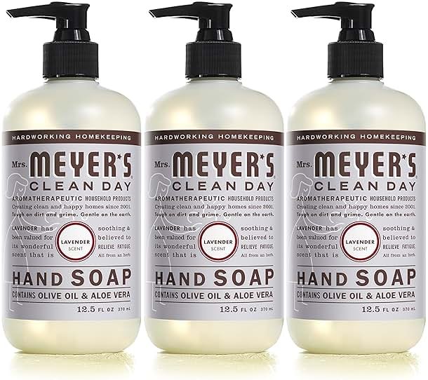 MRS. MEYER'S CLEAN DAY Hand Soap, Lavender Scent, 12.5 Fl Oz Bottle - 3 Pack - Product Image