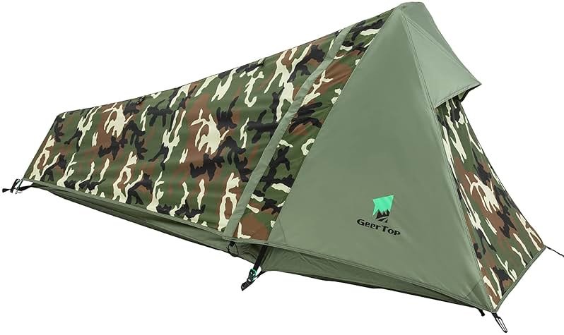 GEERTOP Ultralight Bivy Tent for 1 Person 3 Season Waterproof Single Person Backpacking Tent for Camping Hiking Backpack Travel Outdoor Survival Gear - Product Image