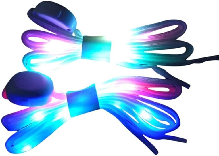 MadeComfy LED Shoelaces Light Up Shoe Laces 3 Modes 7 Colors Flashing Colorful Shoestrings - Product Image