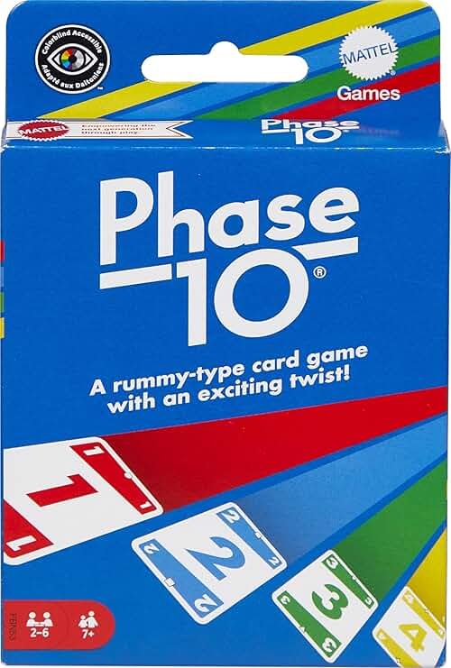 Mattel Games Phase 10 Card Game with 108 Cards, Great Game for Kids, Family or Adult Game Night, Ages 7 Years and Older - Product Image