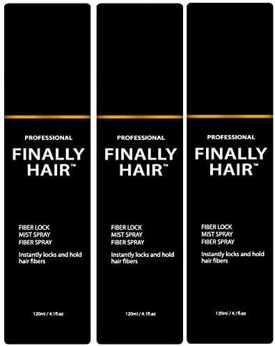 Finally Hair Hair Building Fiber STRONG Fiber Lock Hair Spray 3 Pack (can be used with competitors fibers like Toppik, Xfusion, Strand, Cuuva, Efficient, Fibrex, Bosley) - Product Image