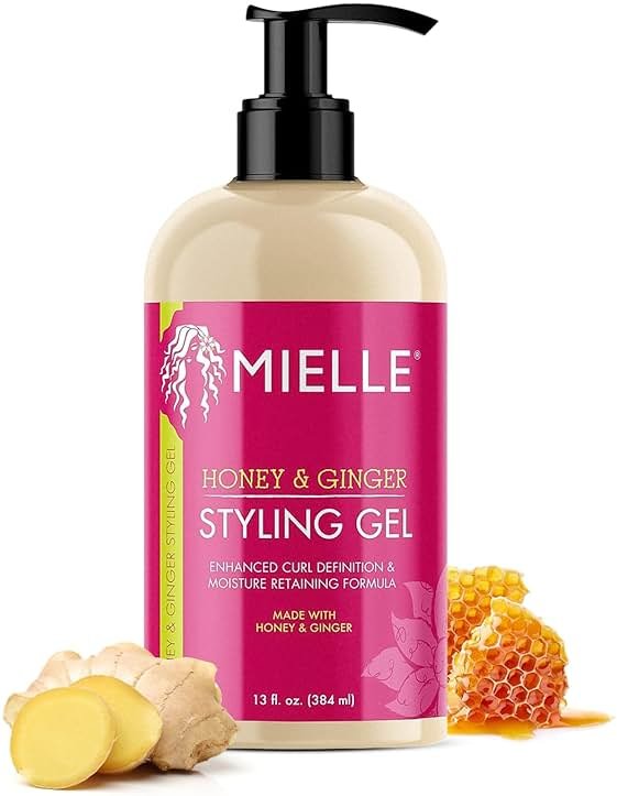 Mielle Organics Honey & Ginger Hair Gel - Styling Gel for Enhanced Curl Definition and Frizz Reduction - Enriched with Aloe & Babassu Oil to Nourish Dry, Curly or Frizzy Hair (13 Fl Oz) - Product Image