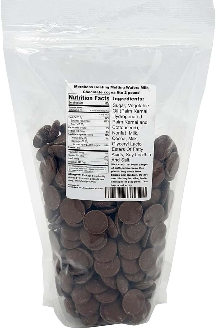 Merckens Coating Melting Wafers Milk Chocolate Cocoa Lite, 2 Pound - Product Image