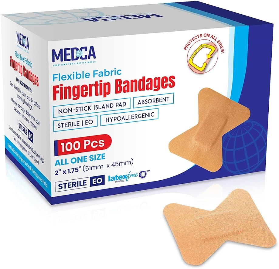 Flexible Fabric Bandages - Flex Fabric Adhesive Bandages Finger-Tip Care and to Protect Wounds from Infection - (100 Count Box) - Product Image