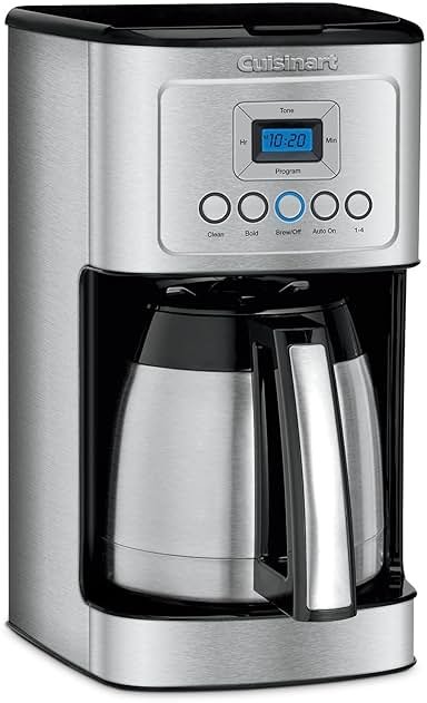 Cuisinart 12-Cup Coffee Maker, Programmable PerfecTemp Thermal Carafe Coffee Machine with 1-4 Cup Setting, Brew Strength Control and Brew Pause, Stainless Steel, DCC-3400NAS, Silver - Product Image