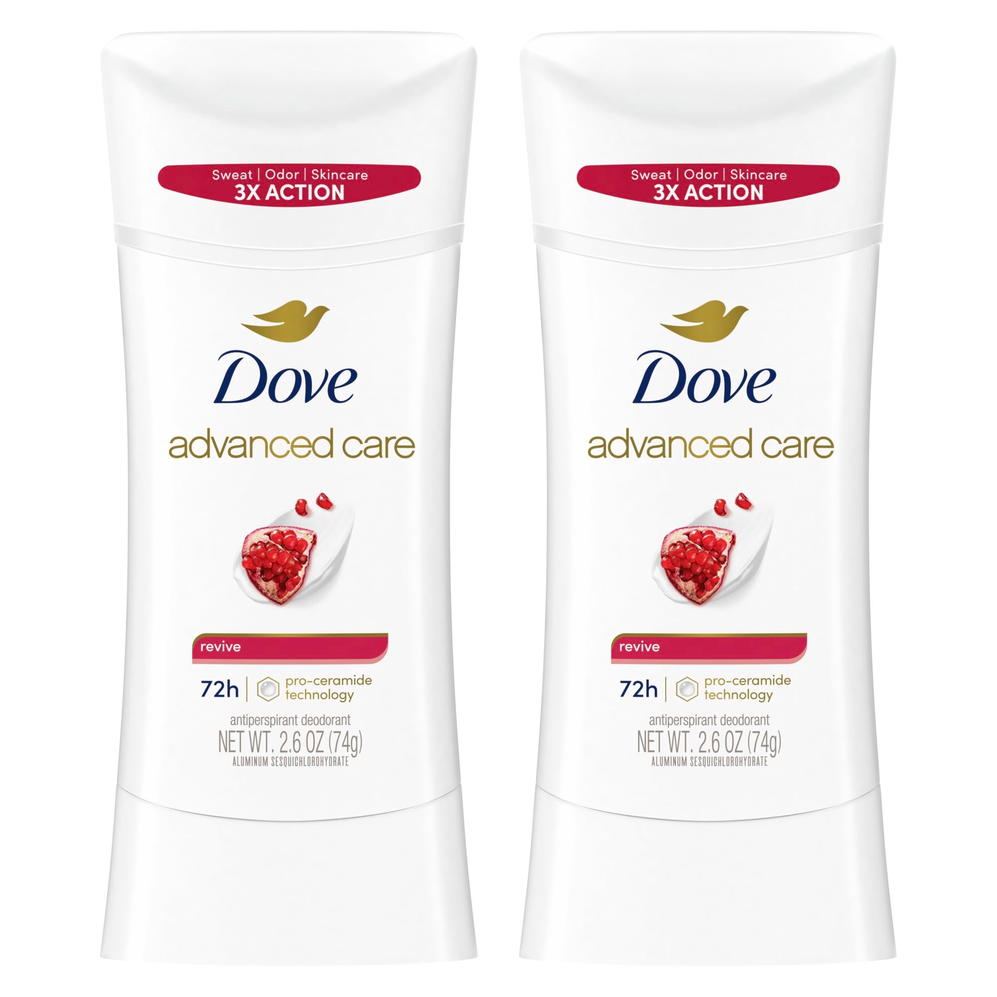 Dove Advanced Care Antiperspirant Deodorant for Women Twin Pack Revive 72 hour sweat and odor protection 2.6 oz (Packaging May Vary) - Product Image