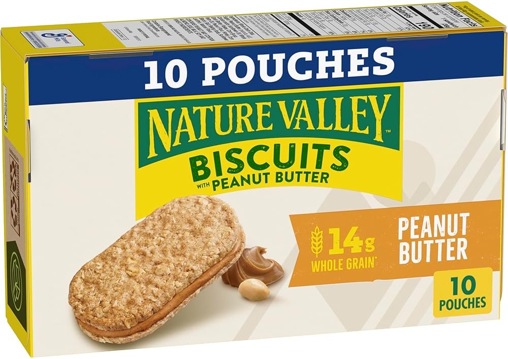 Nature Valley Biscuit Sandwiches, Peanut Butter, Snack Bars, 10 Bars, 13.5 oz - Product Image