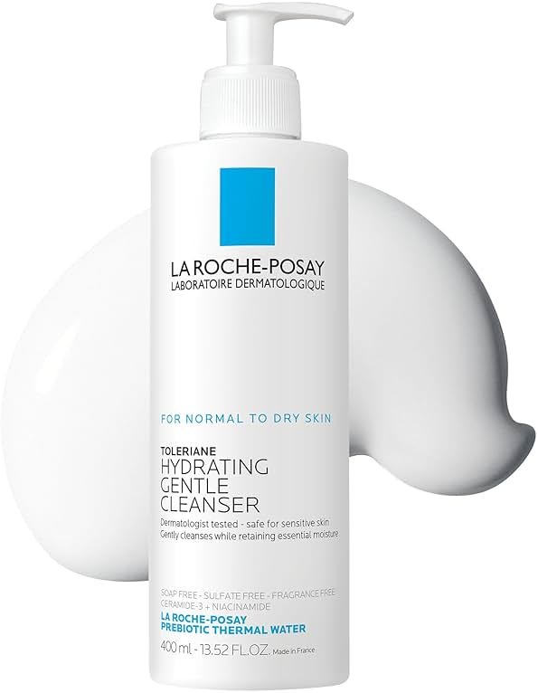 La Roche-Posay Toleriane Hydrating Gentle Face Cleanser, Hydrating Facial Cleanser With Niacinamide + Ceramides, Daily Face Wash For Dry Skin To Normal Skin, Sensitive Skin Tested, Fragrance Free - Product Image