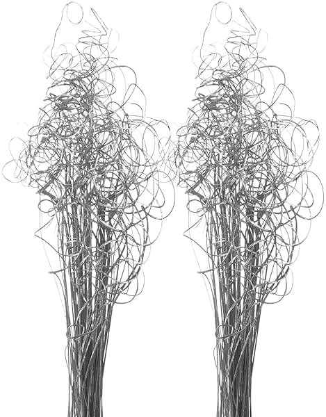 Royal Imports Sparkle Glitter Curly Ting Ting Branches Vase Filler for Wedding, Holiday & Home Decoration, 26”, 75 Stems - Silver - Product Image