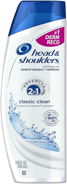 Head & Shoulders Anti-Dandruff Shampoo and Conditioner, Classic Clean 2-in-1, 1% Pyrithione Zinc, Flake Control, Deep Clean, Scalp Care, Fresh Scent, 8.45 fl oz - Product Image