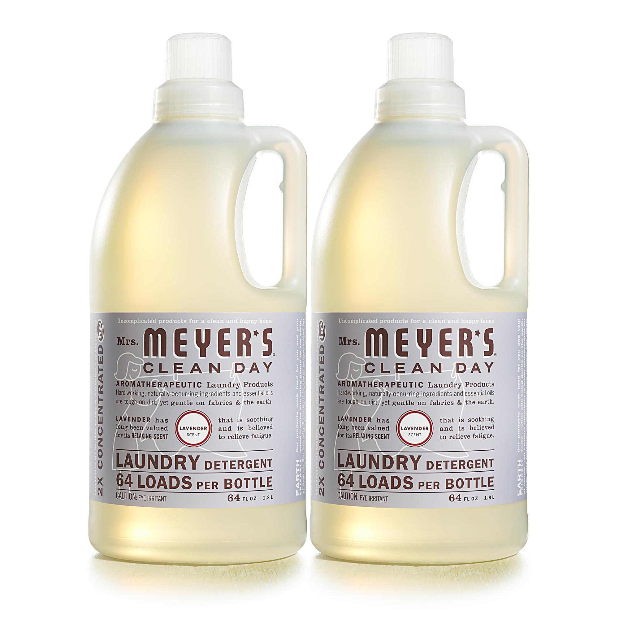 MRS. MEYER'S CLEAN DAY Liquid Laundry Detergent, Cruelty Free, Lavender Scent, 64 oz- Pack of 2 - Product Image