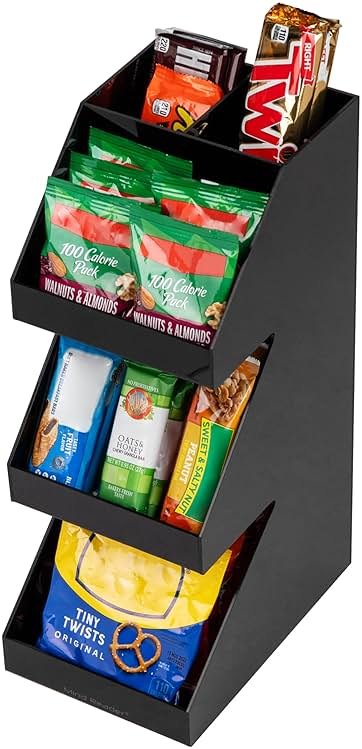 Mind Reader Coffee Tea Utensil and Condiment Station, Countertop Organizer, Coffee Bar, Kitchen, 6"L x 9"W x 16"H, Black | Acrylic - Product Image