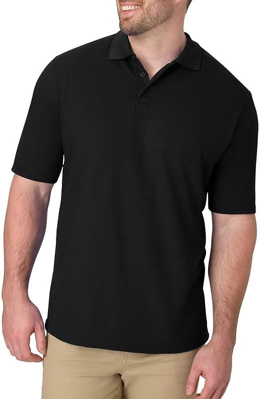 Hanes Men’s X-Temp Short Sleeve Polo Shirt, Midweight Men's Shirt - Product Image