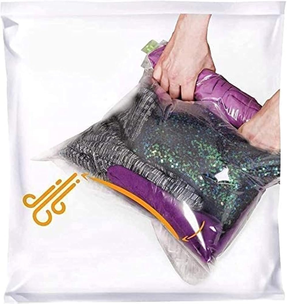 12 Space Saver Storage Bags for Clothes for Travel - Compression, no Vacuum Sacks - Luggage Accessories - Product Image