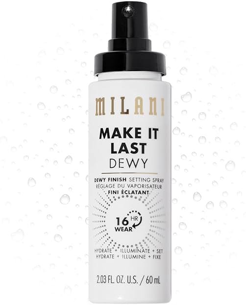 Milani Setting Spray + Primer, Make It Last Dewy - Dewy Finish Moisturizing Formula for Glow on the Go, Setting Spray for Makeup and Face Primer, Prime + Set + Hydrate, 2.03 Fl. Oz - Product Image