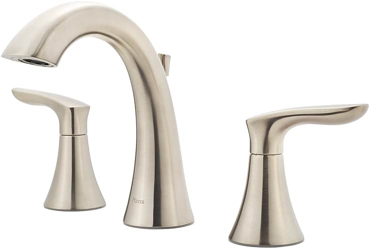 Pfister Weller Widespread Bathroom Sink Faucet 3 Hole Double Handle Brushed Nickel Vanity Faucet with Pop-Up Drain Assembly WaterSense Certified Leak-Free LG49WR0K - Product Image
