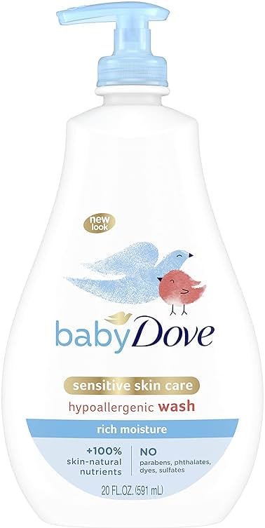 Baby Dove Sensitive Skin Care Baby Wash For Baby Bath Time Rich Moisture Tear-Free and Hypoallergenic, 20 oz (Packaging May Vary) - Product Image