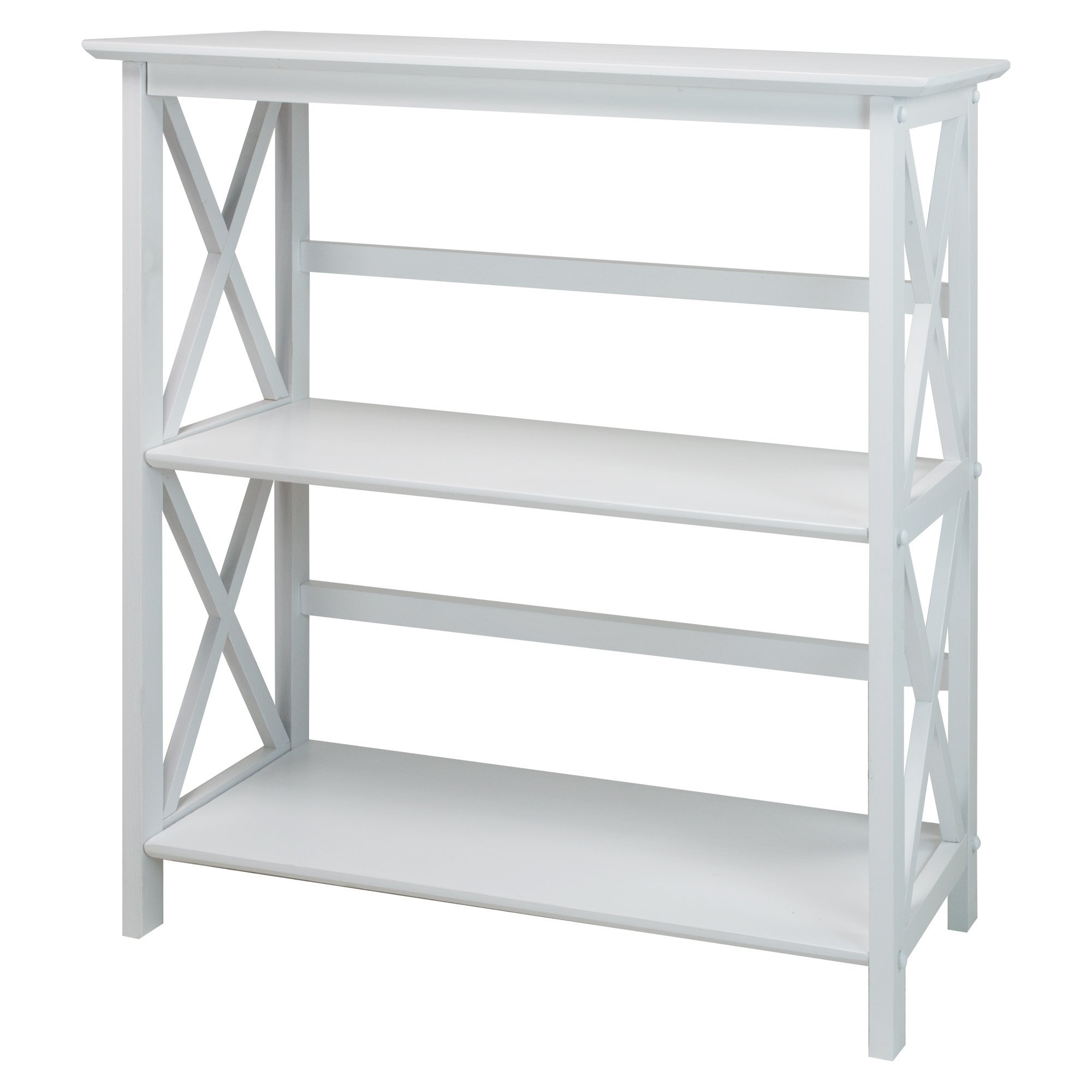 Casual Home Montego 3-Shelf Bookcase, White - Product Image