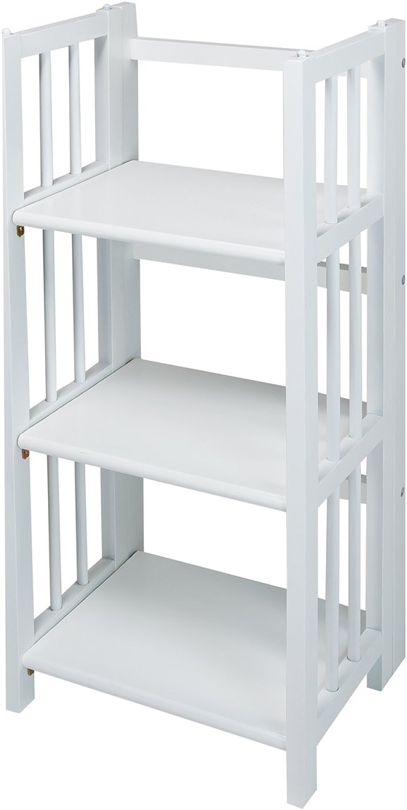 Casual Home 3-Shelf Folding Bookcase, 14" Wide, White - Product Image