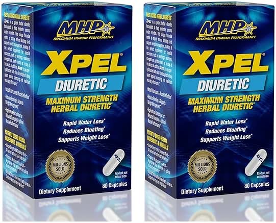 MHP Xpel Maximum Strength Diuretic Capsules, 80 Count (Pack of 2) (Packaging May Vary) - Product Image