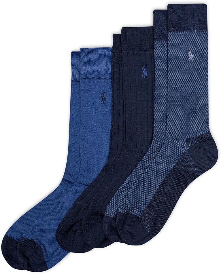Polo Ralph Lauren Men's Super Soft Birdseye Dress Crew Socks (3-Pack) - Product Image