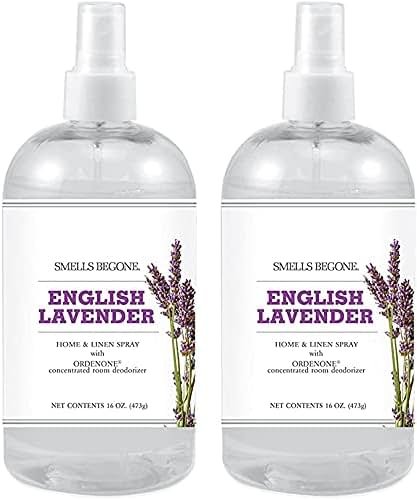 SMELLS BEGONE Air Freshener Home & Linen Spray - 16 oz, Pack of 2 - Odor Eliminator - Made with Essential Oils (Lavender) - Product Image