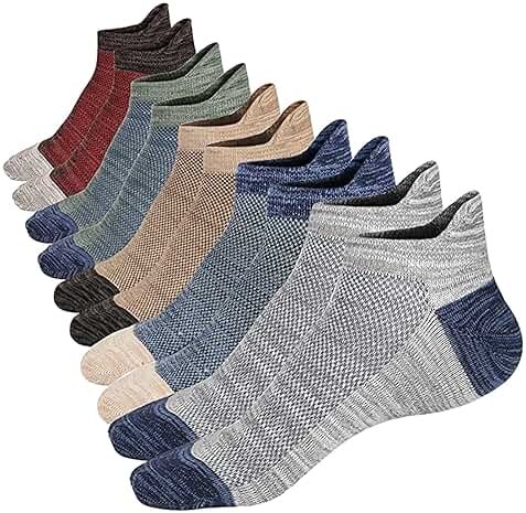 Mottee&Zconia Ankle Low Cut Socks for Men/Women Short Cotton Casual Anti-Skid Moisture Wicking Socks - Product Image