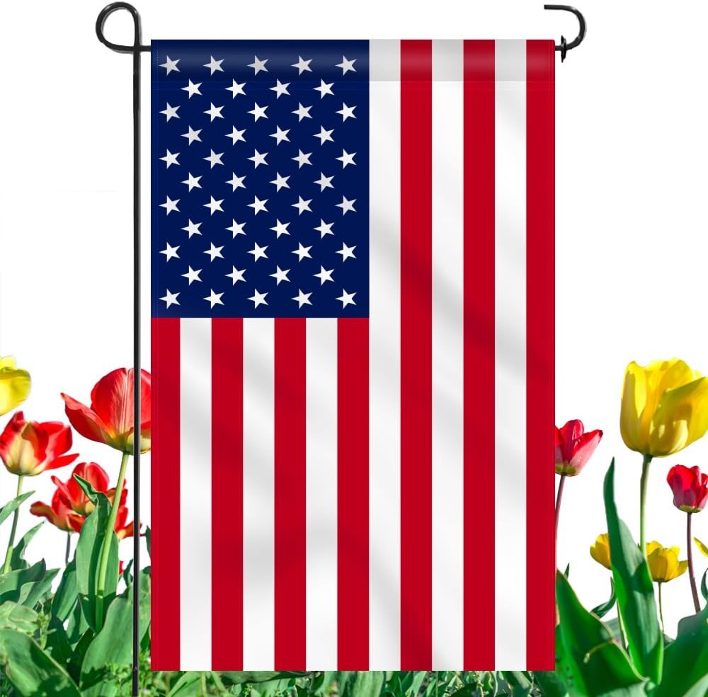 Anley Double Sided Premium Garden Flag, US National Garden Flag - American United States July 4th Independence Day Patriotic Decorative Yard Flags - Weather Resistant & Double Stitched - 18 x 12.5 Inch - Product Image